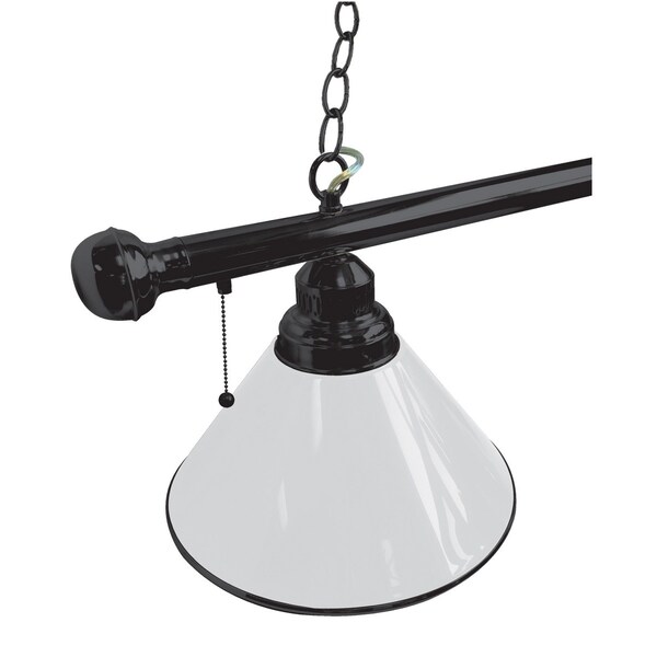 White 3 Shade Billiard Light,Black Fixture